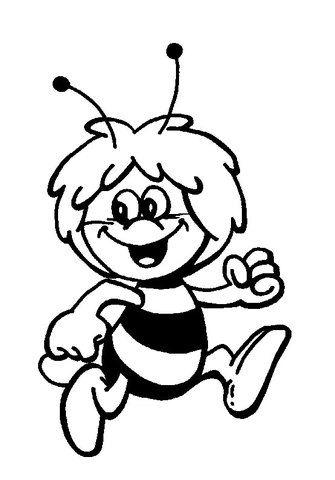 Maja the running bee coloring page